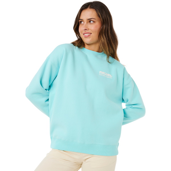 2026 Rip Curl Womens Surf Puff Inspired Crew 0AMWFL - Light Sea Blue